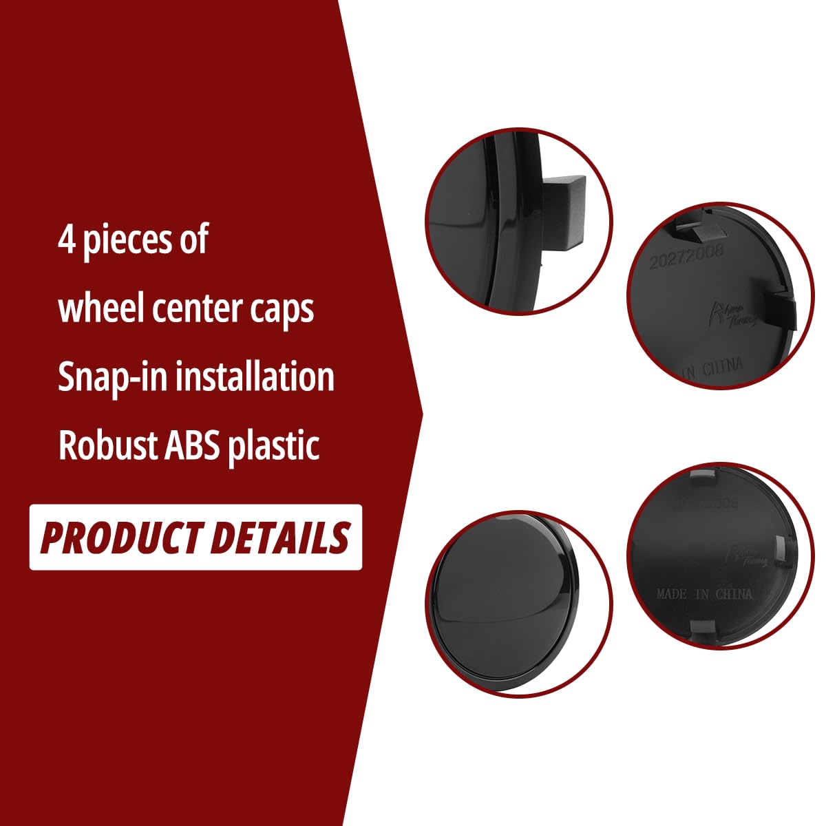 Coprimozzo RhinoTuning - OD 69,1 Mm ID 64 Mm, Cromato, Per Cerchioni Auto, Set Da 4 Pezzi - Foto 3