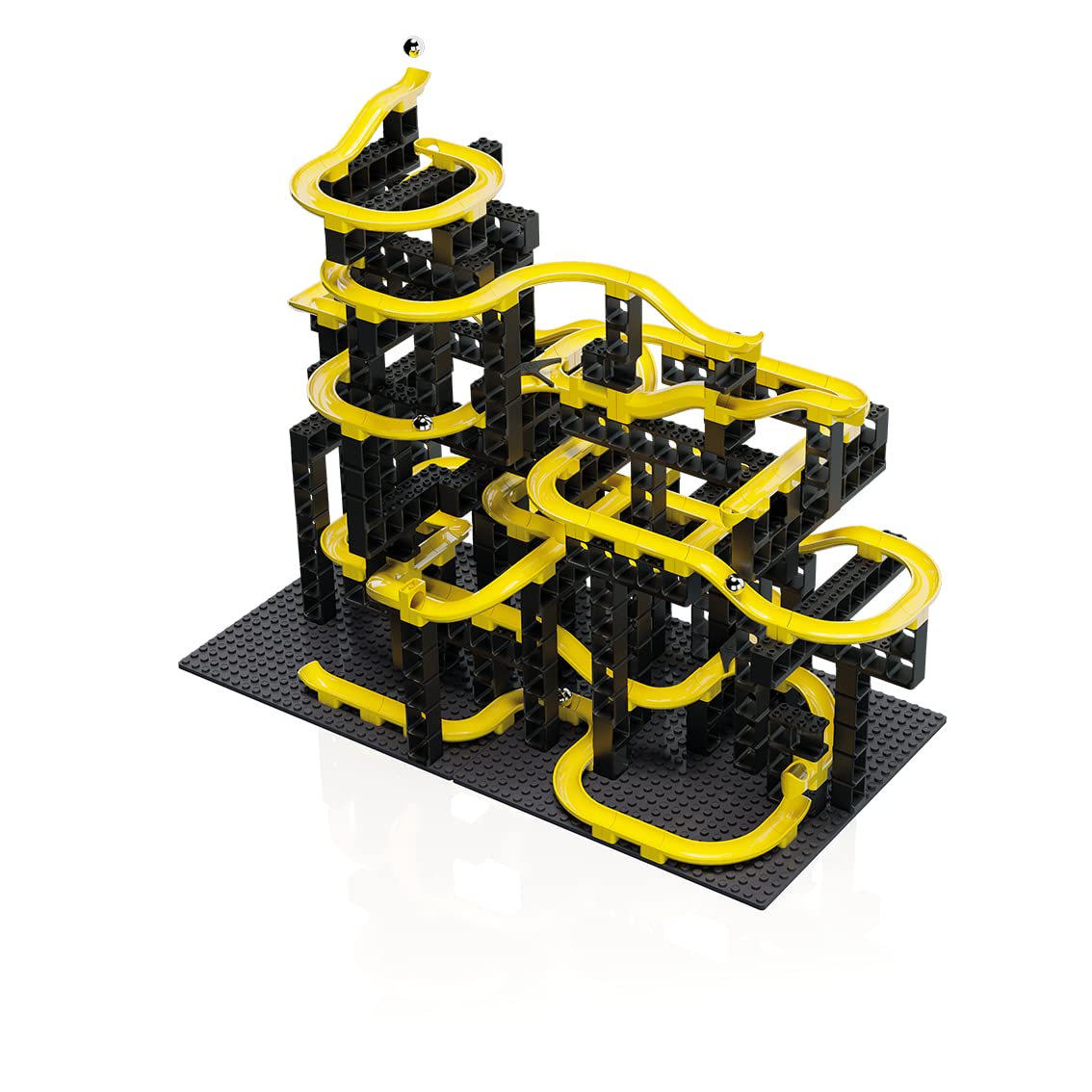 Hubelino- Kugelbahn Starter Set (214-teilig) Circuito de bolas, Color compatible (440280)