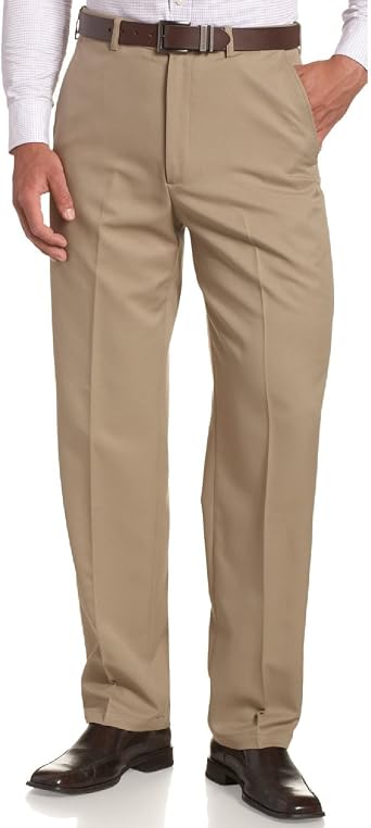 Sportoli Mens Cool Classic Fit Hidden Expandable Waist Plain Front Dress Pants