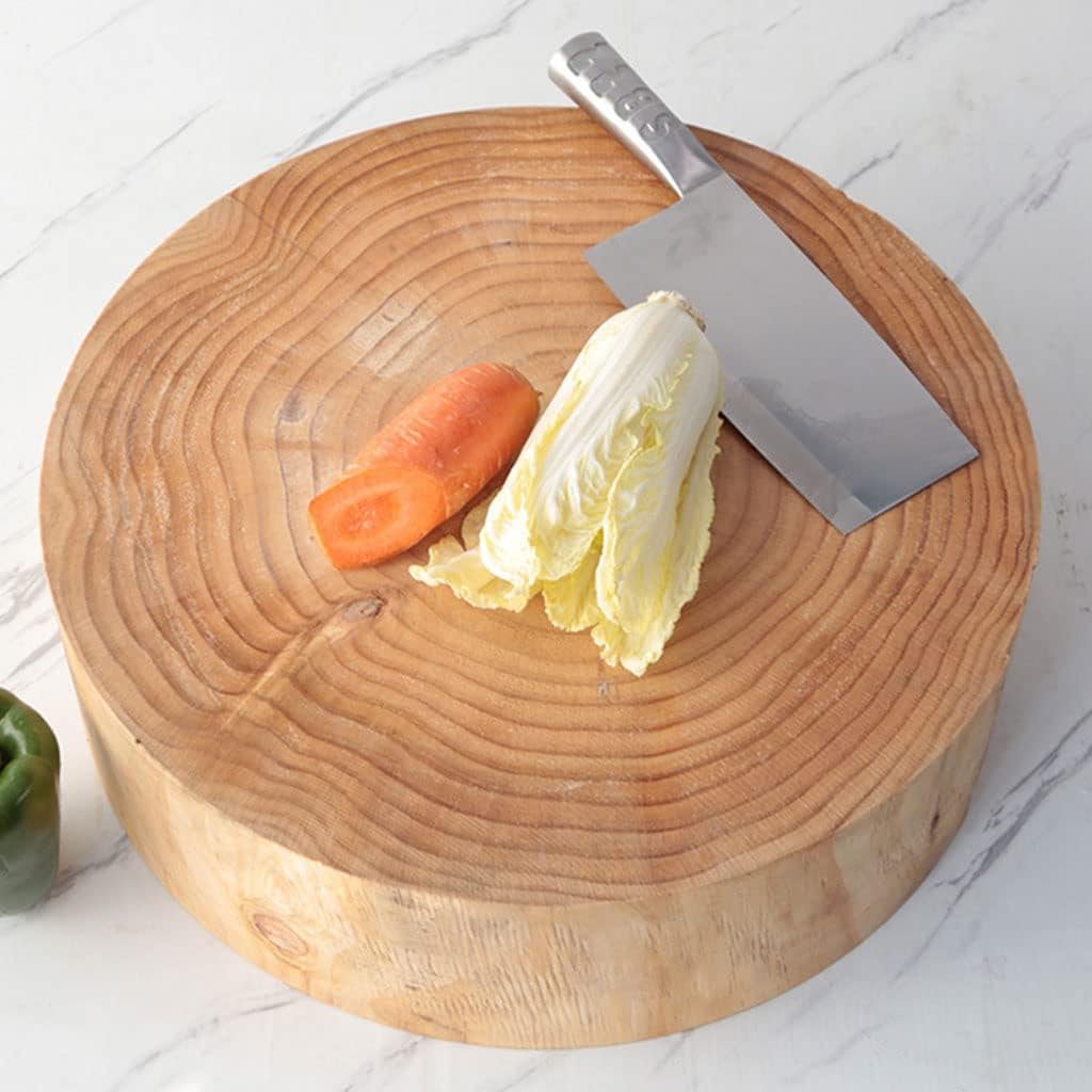 Choing BoardRound Pine Cutting Board Heavy Duty for Kitchen Professional Cutting Board for Meat Fish Vegetable Cheese Kitchen Sulies，Large