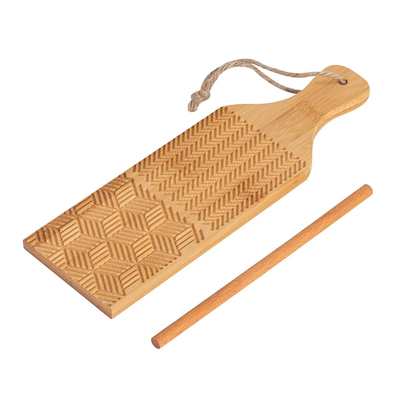 Calandis™ Wood Gnocchi Board with Roller for Baking Lovers Making Pasta Kneading Dough | Boards | Kitchen Tools & Gadgets | Kitchen Dining & Bar