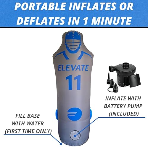 Miniatura 3 de Elevate Maniquí inflable con bomba de aire, gran ayuda de entrenamiento deportivo para lacrosse, fútbol, baloncesto, hockey sobre césped, saco de