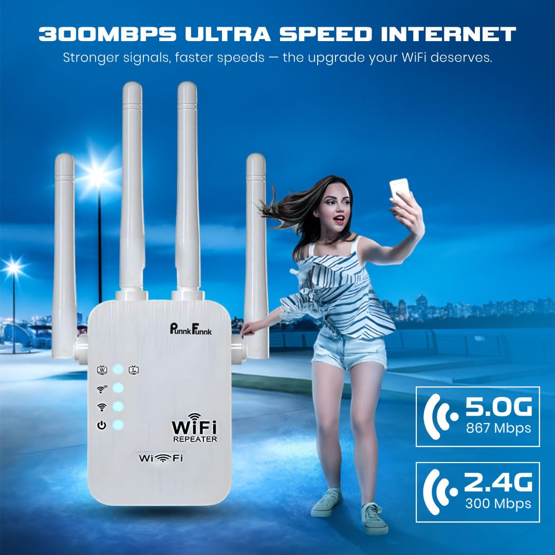 PunnkFunnk WiFi Extender - Boost Your Signal! -7