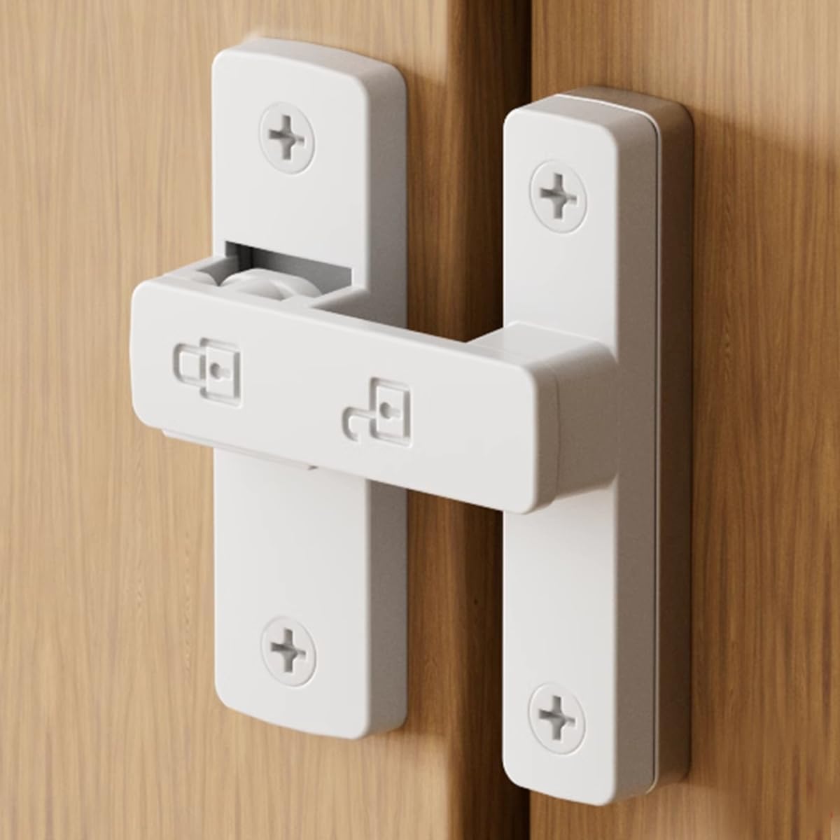 Flip Clasp Latch Lock for Home Security Minimalistic Design180-Degree Sliding Swinging Doors Gates Barns Garages Fences Sheds Windows and Cabinets (Bright White)