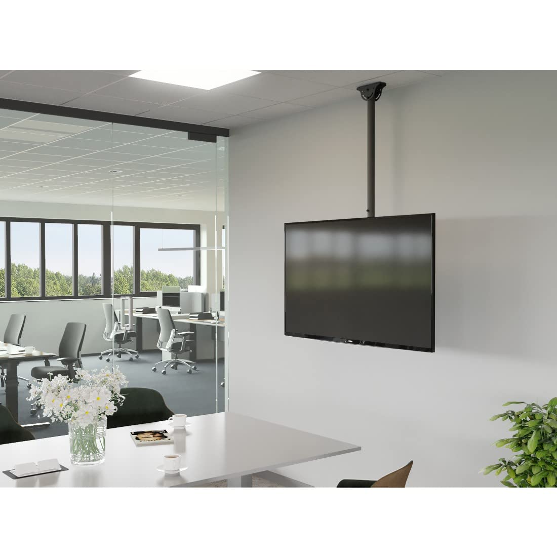 Hama 118655 Supporto per TV da soffitto, Nero