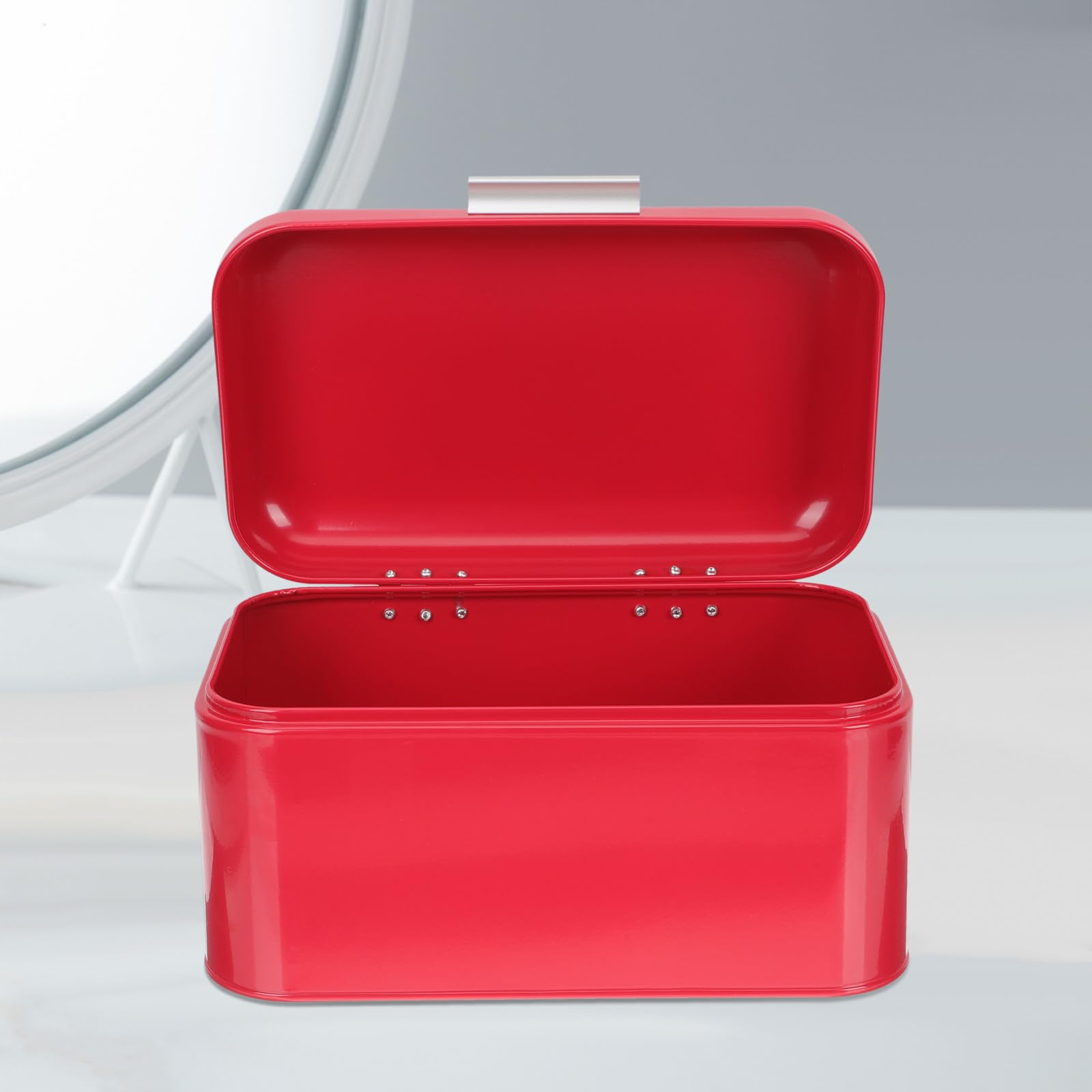 VALICLUD Scatola Portaoggetti Pane in Ferro Rosso per Cucina | Contenitore Robusto, Non Facile da Rompere, Adatto per Coffee Shop, Idea Regalo di Natale