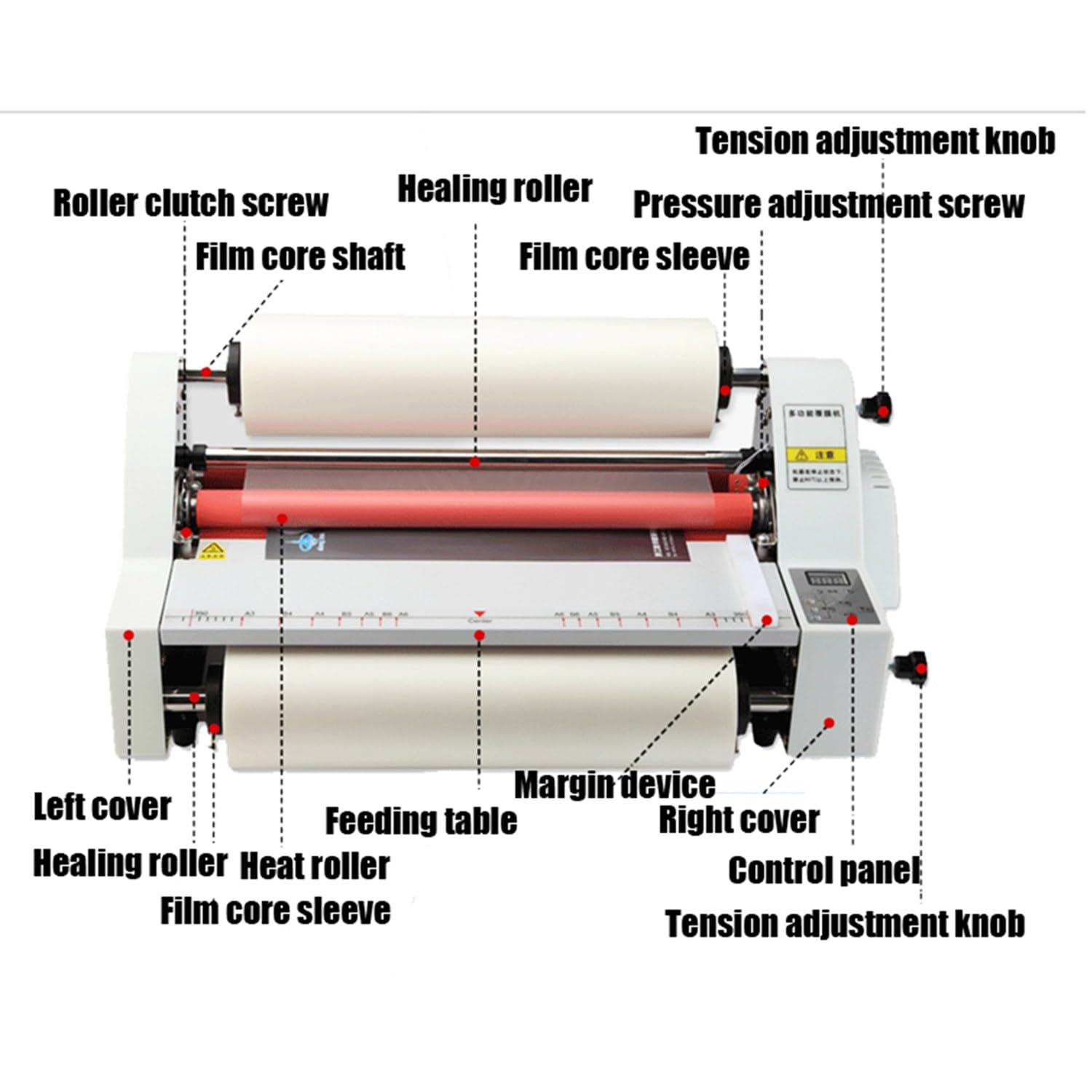 Elektryczna Maszyna Do Laminowania 480Mm Laminator Walcowy Na Gorąco Na Zimno Cztery Rolki Maszyna Do Laminowania Termicznego Do Papieru A2/A3/A4 Z Pojedynczą/Podwójną Stroną