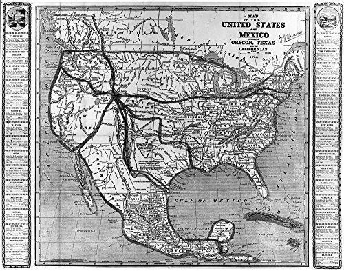 America And Mexico 1846 Namerican Map Of The United States And Mexico Including Oregon Texas And The Californias 1846 Before The Mexican War Poster Print by (18 x 24)