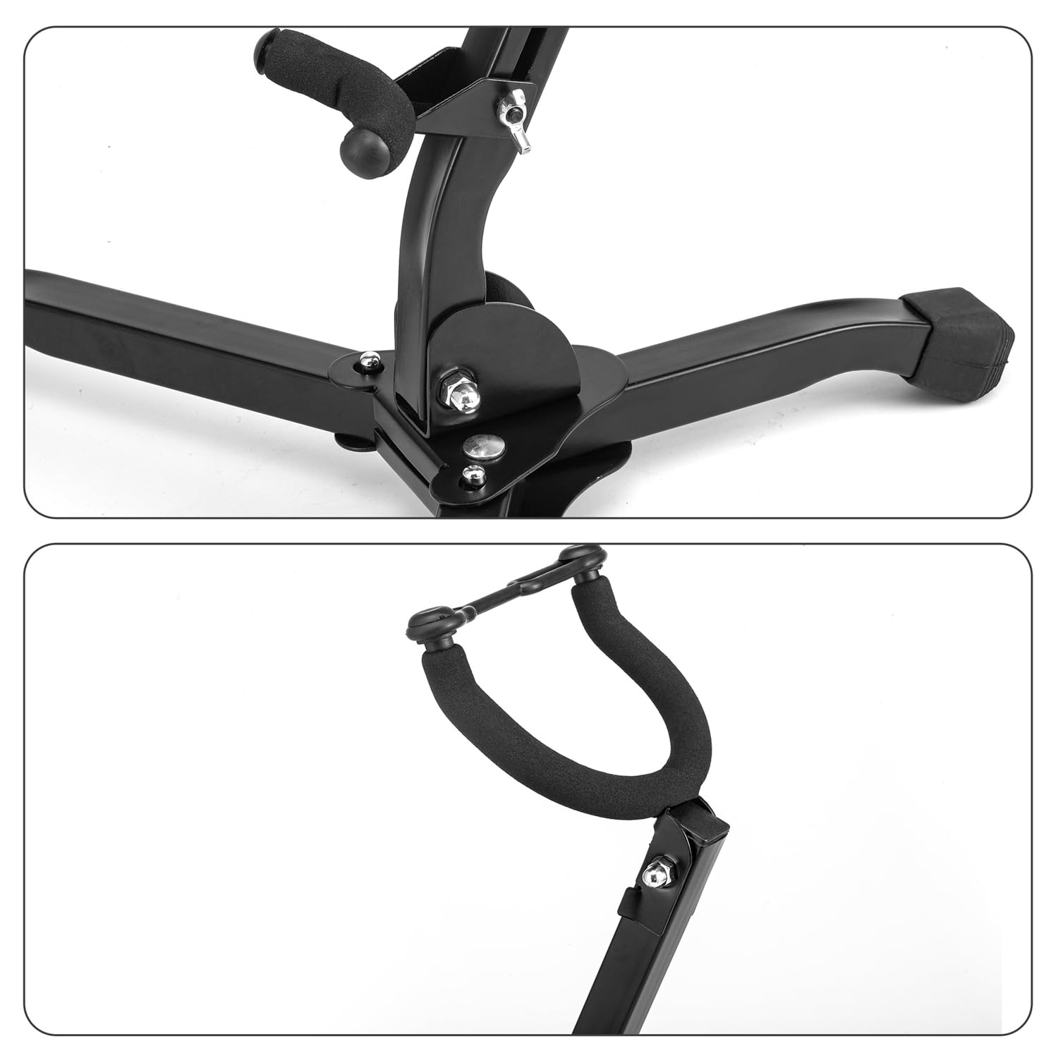 RuiJOTWAT Alto/Tenor Saxophone Tripod Stand Sax Foldable Triangle Rest Stand Black - Image 4