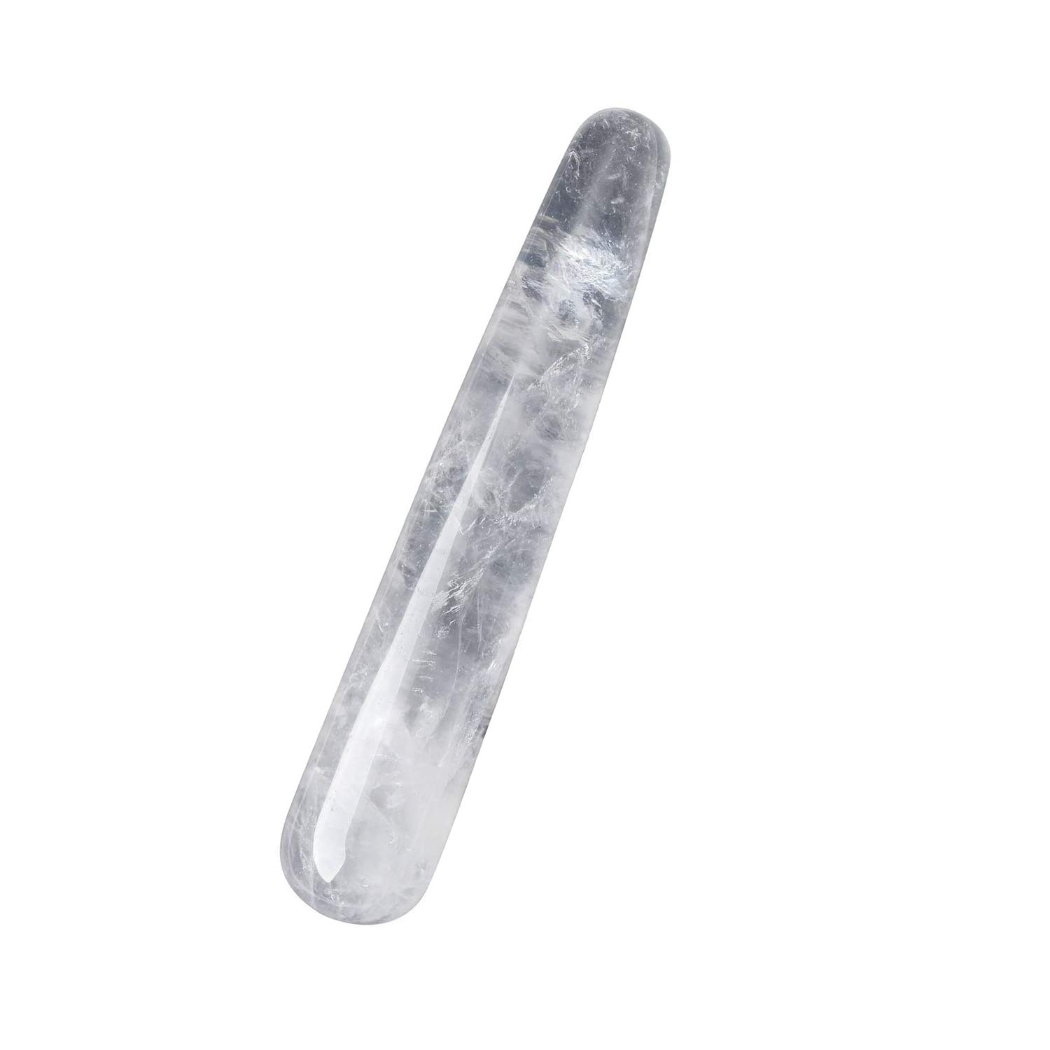 Handmade Natural Clear Quartz Gua Sha Scraping Handheld Massager Tool, Massage Wand for Acupuncture Therapy Point Treatment