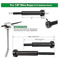 Vista 2 de Kit de tensor invisible negro 1/8, 30 piezas, hardware de acero inoxidable para sistema de barandilla de cable de poste de madera y metal