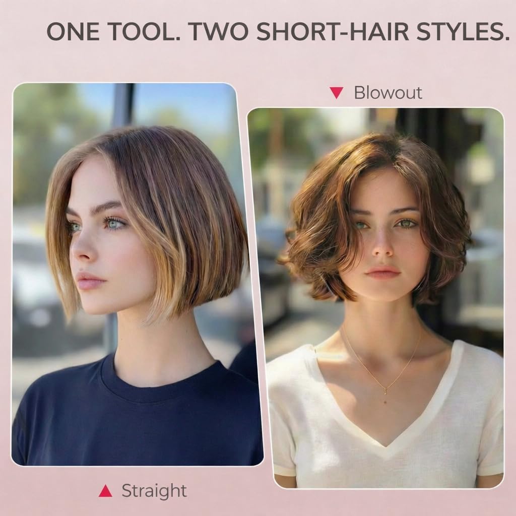 Cordless Hair Straightener Brush for Short Hair, Mini Portable Straightening Brush, 3 Heat Settings with LED Display, USB Rechargeable Travel Hair Brush – Go Brush Pro 2026 - Image 2