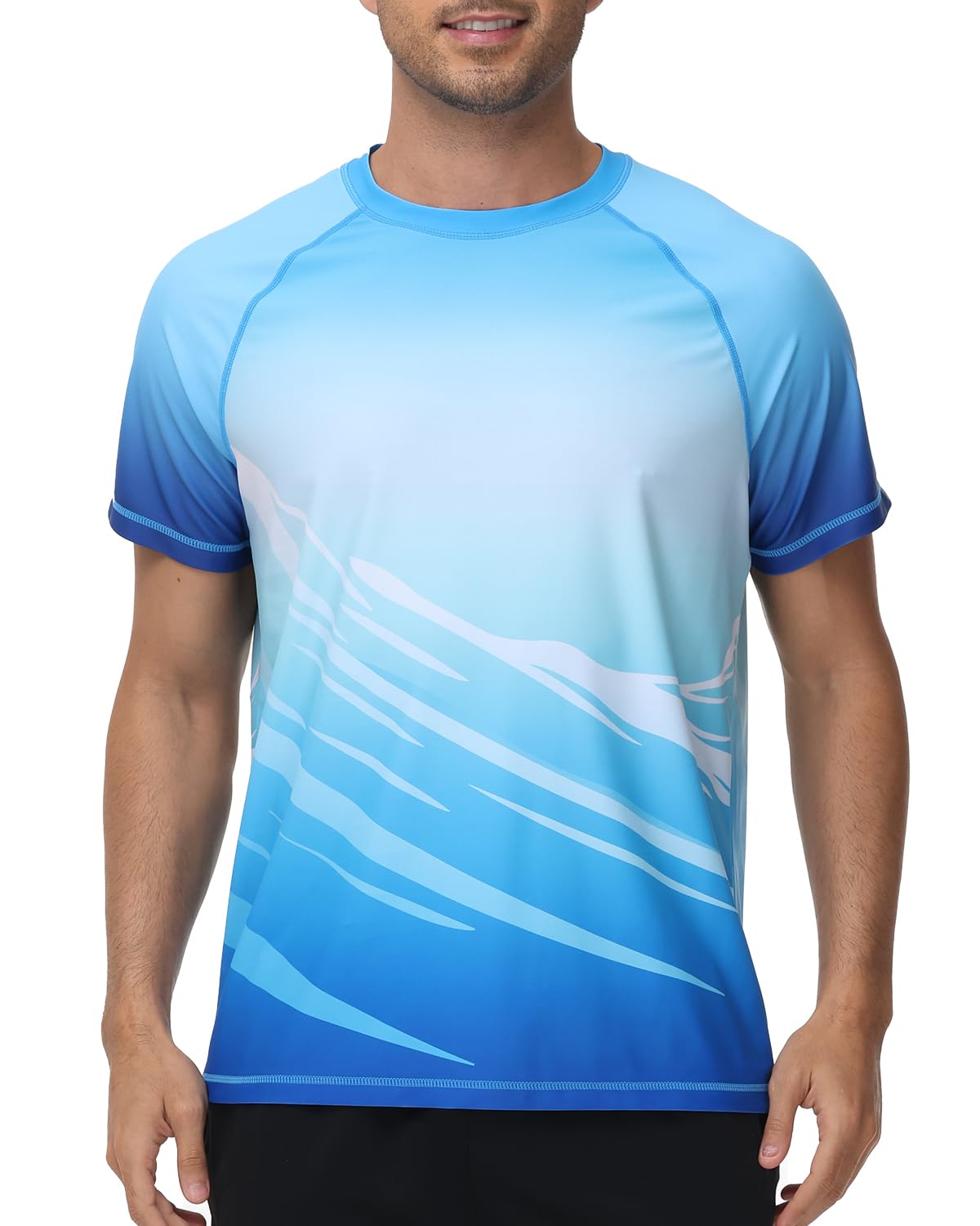 VAYAGER Herren-Badeshirts Rash Guard UPF 50+ Kurzarm, schnell trocknend, lockere Passform, Wassersurf-Shirt