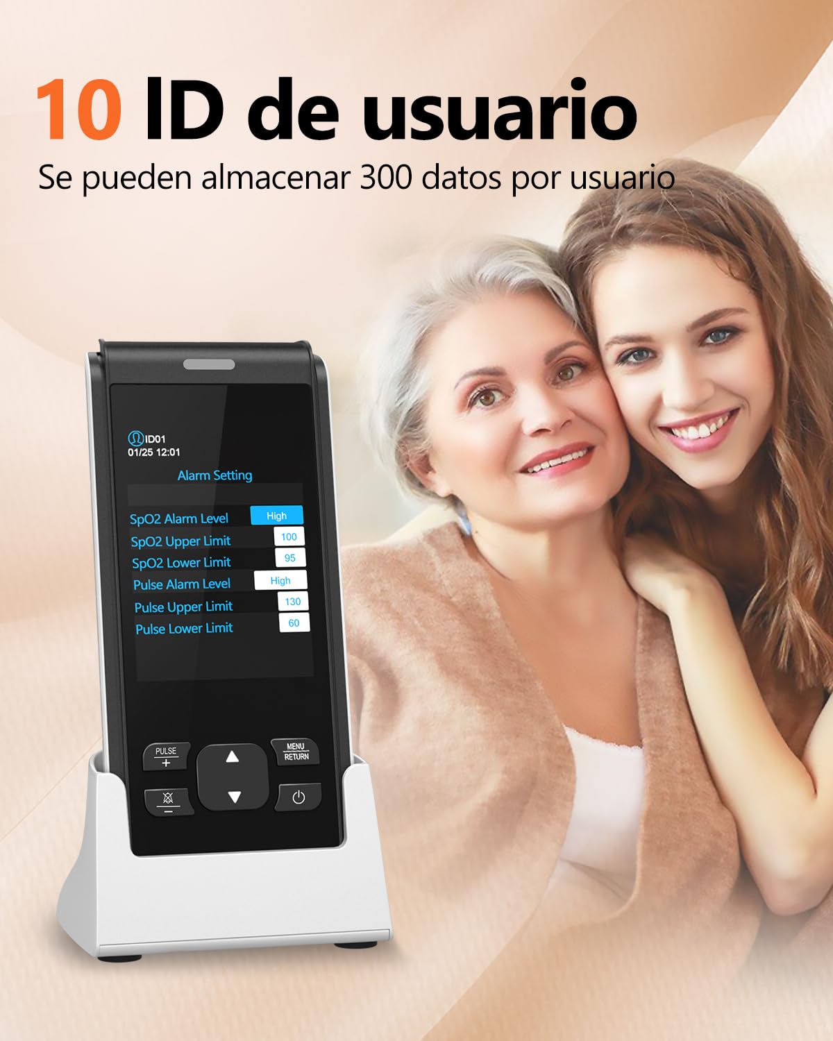 HealthTree 50F Pulsioxímetro de Dedo Recargable, Oxímetro Bluetooth Portátil, Precisión ±1% con Pantalla OLED Lectura 5-8s Saturacion Oxigeno (SpO2), Frecuencia Cardíaca y PI para Deporte Viajes Hogar