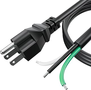 LaWana 6ft 12 Gauge 3 Prong Heavy Duty Replacement Power Supply Cord Cable 110V 115V 120V Pigtail,for Appliance, Power Tools,Compatible with Dishwashers,12 AWG 3 Conductor Wire Cable