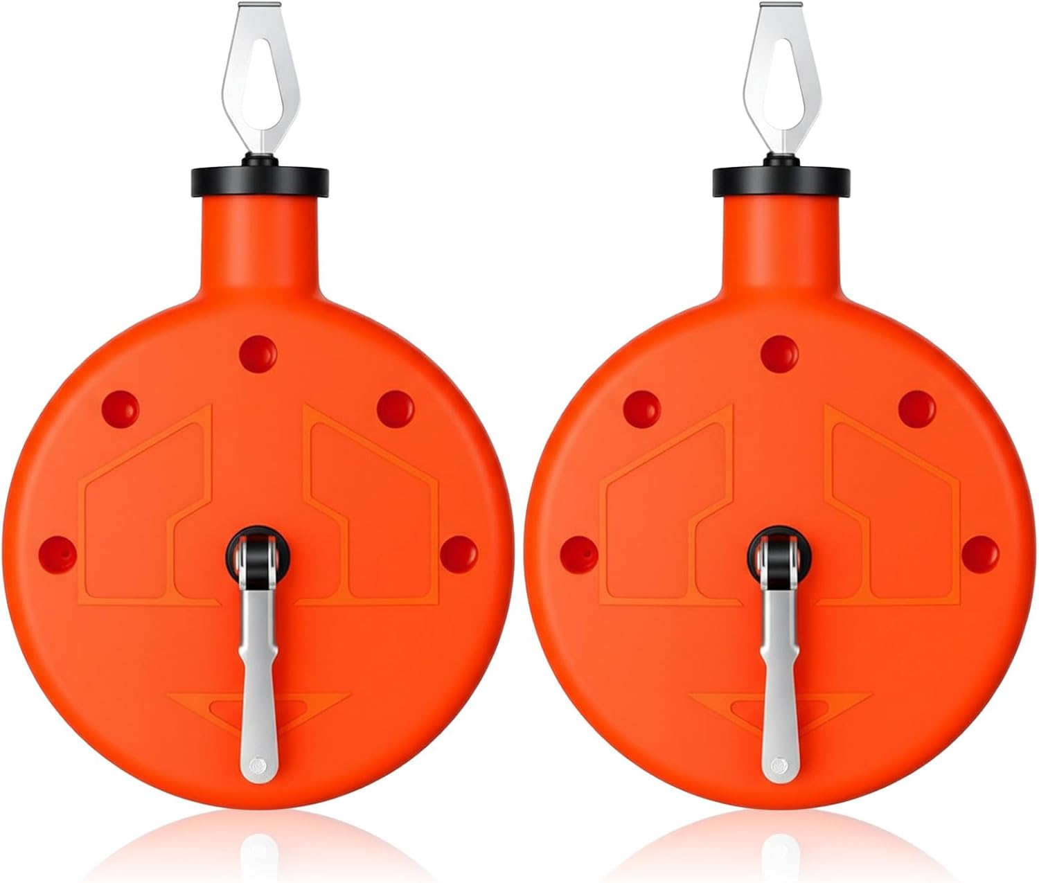 AmazingSpark 2-Pack 100ft Orange Chalk Line Reels - Portable PP Tools for Construction, Woodworking, Tiling & Straight Line Marking