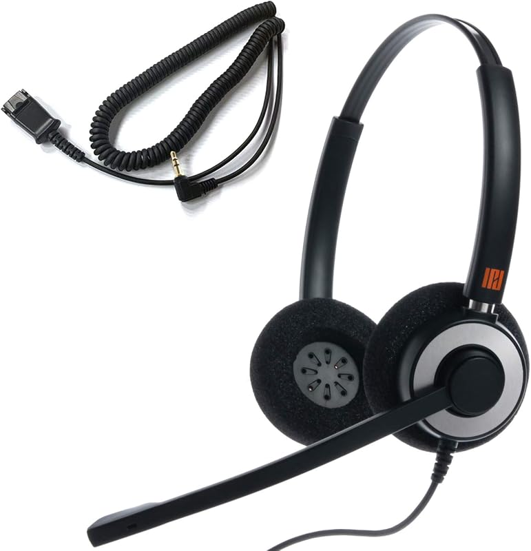 IPD IPH-165 Phone Headset 2.5mm Binaural Noise Cancelling Headset | Built for office & call centers. Compatible with Cisco SPA, Polycom 320, 321, 330, and other 2.5mm cordless phones.