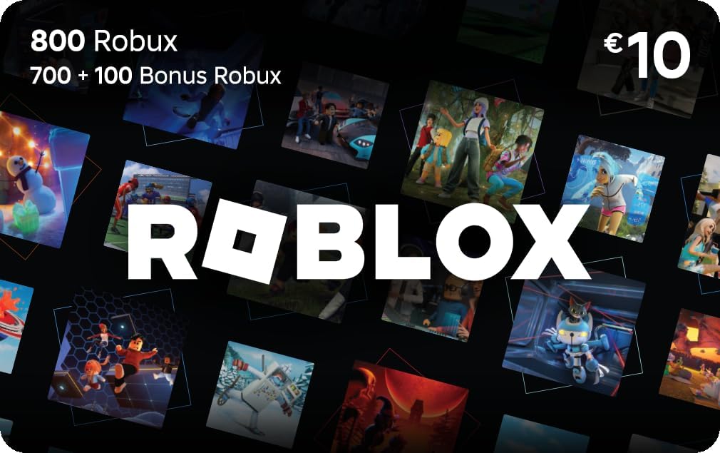 Carte Cadeau Roblox - 800 Robux (article virtuel exclusif inclus] (Code digital pour ordinateur, téléphone, tablette, Xbox One, Xbox Series X|S, Oculus Rift et HTC Vive)