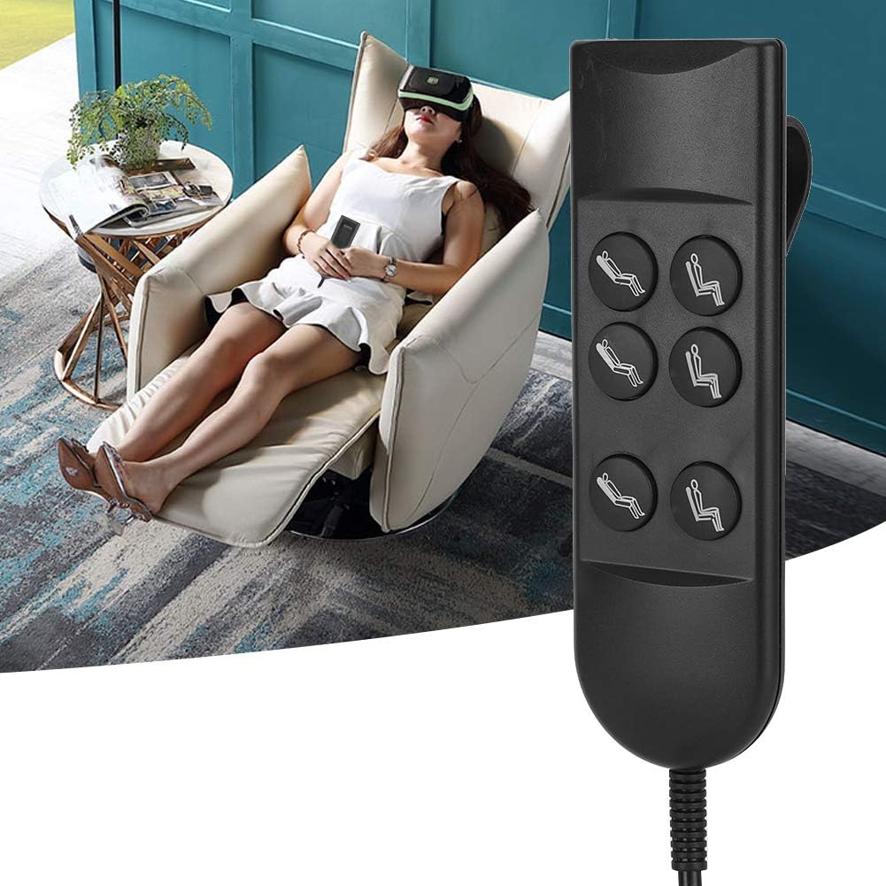 Remote Hand Control with 6 Button 5 Pin, Lift Chairs Remote Replacement Handset Controller Hand Control for Power Recliners