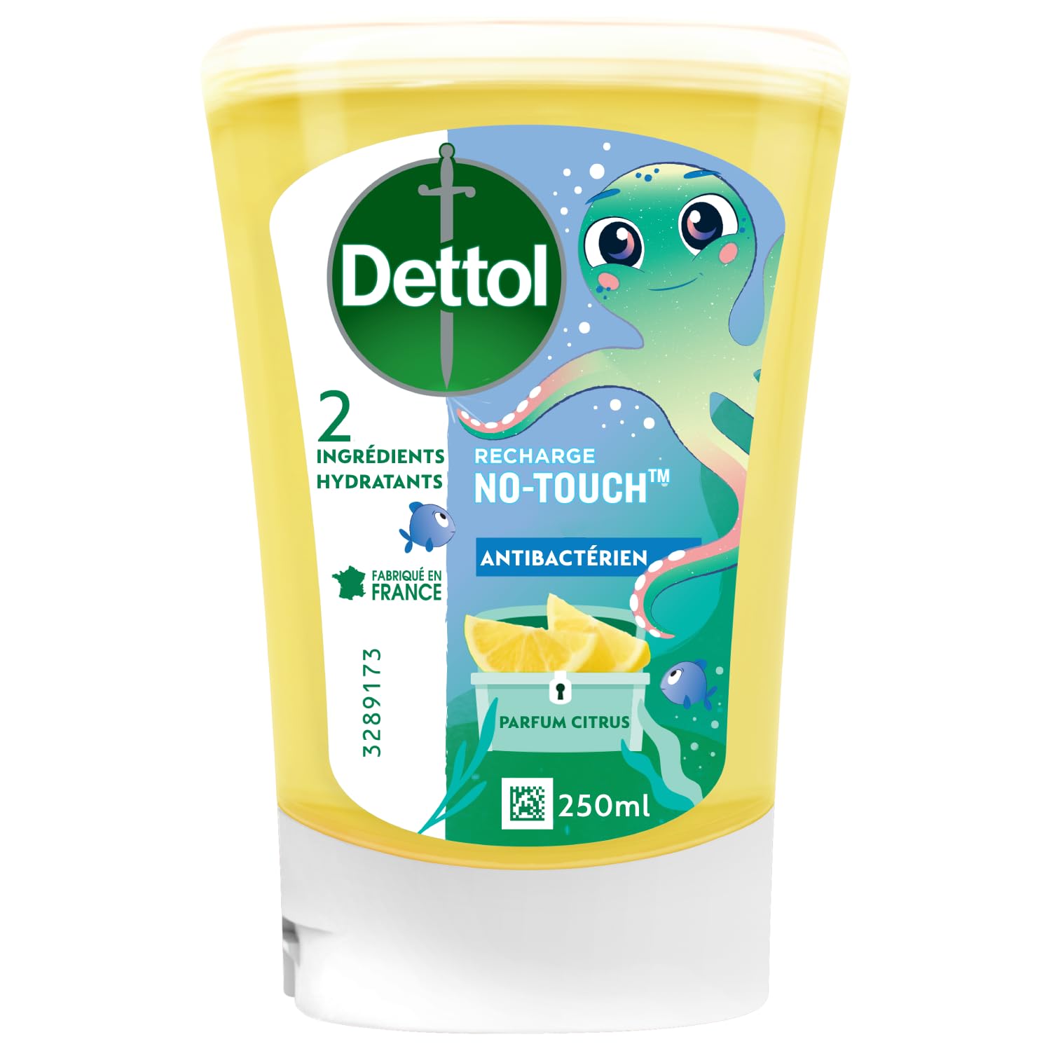 Recharge No-Touch Savon Liquide Mains - Action Nettoyante Eau de Rose & Beurre de Karité et Citron - 10 Recharges 250ml
