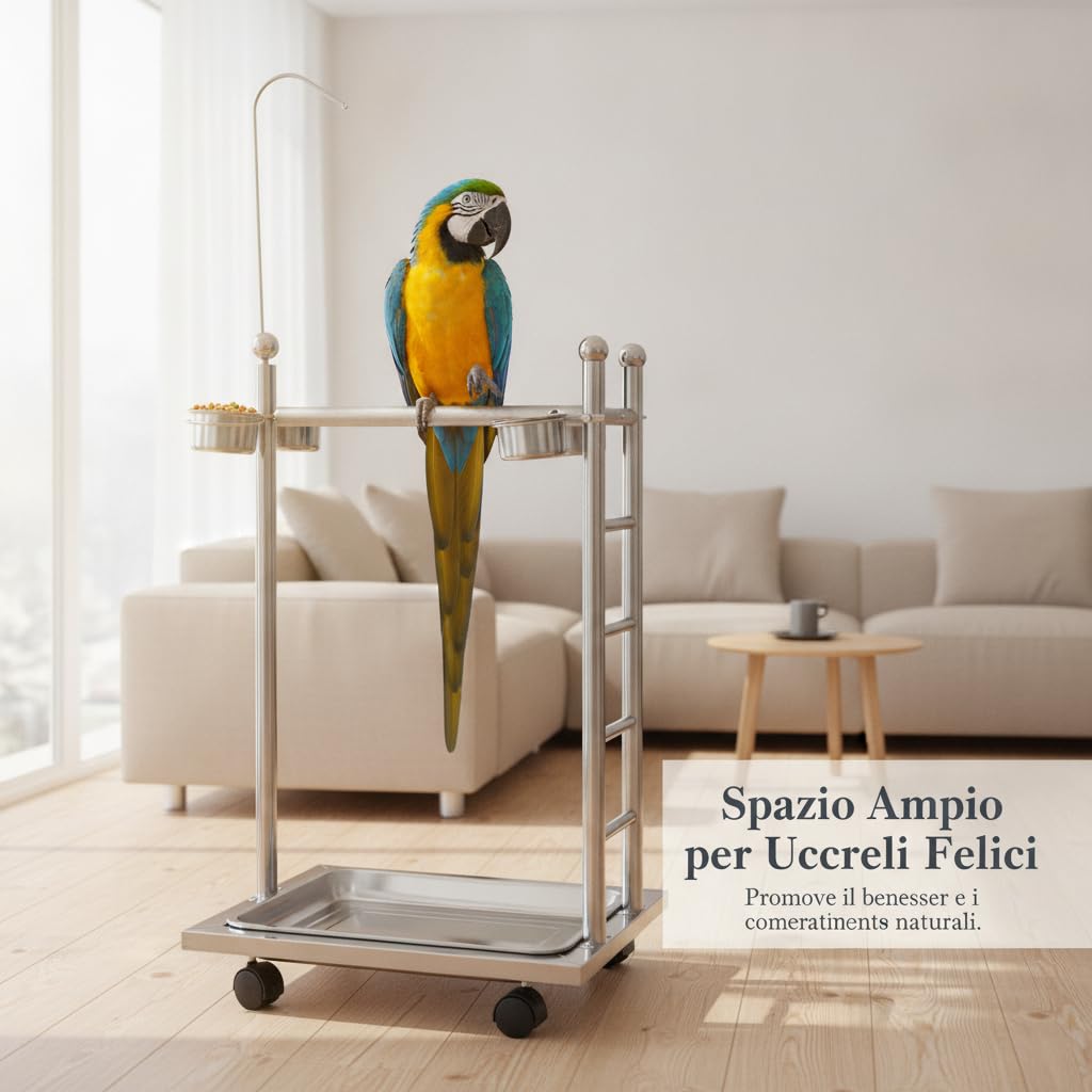 Soporte Ajustable para Aves con Ruedas, Size to 2