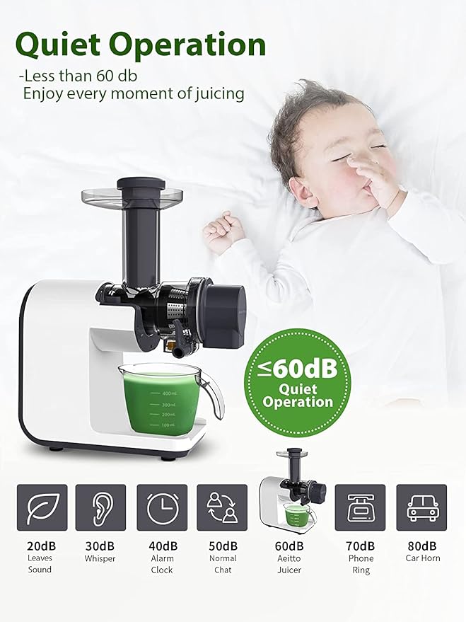 Extractor de Jugos Prensado en Frío BPA Free Motor Silencioso y Función Reversa miniatura 8