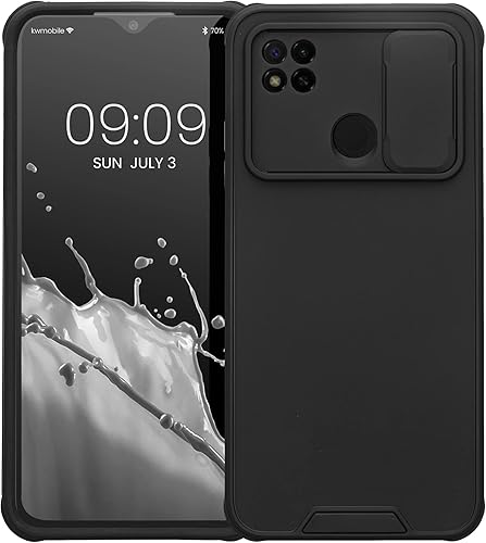 Miniatura 8 de kwmobile Funda híbrida compatible con Xiaomi Redmi 9C - Funda con cubierta de cámara y parachoques - Funda de teléfono, color negro
