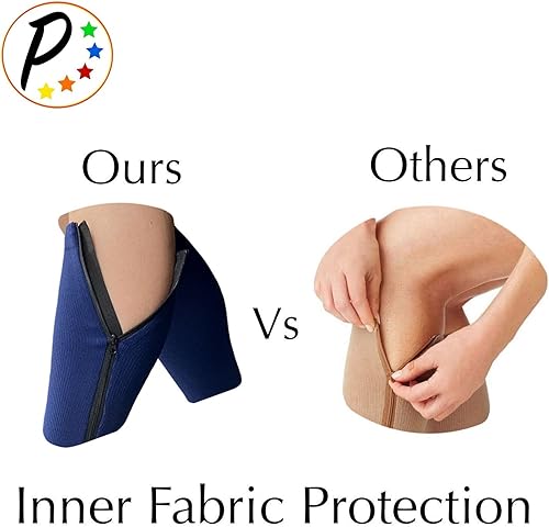 Miniatura 4 de Presadee Original Navy 20-30 mmHg Cremallera Firme Pierna de compresión Calcetines de dedo del pie cerrado Hombres Mujeres 1 par (3XL)