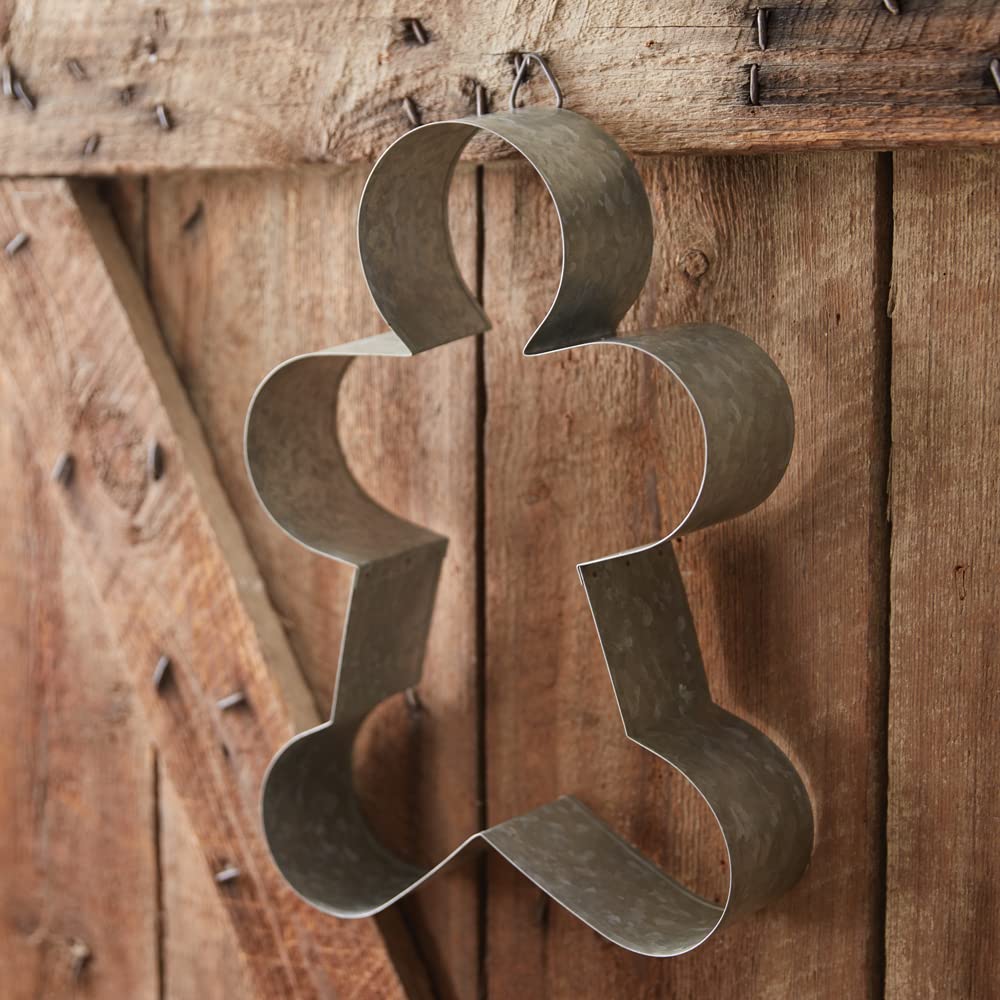 Colonial Tin Works Cortador de galletas de jengibre para decoración de pared, metal galvanizado, 10.5 pulgadas de ancho x 3 pulgadas de profundidad x 15 pulgadas de alto, colgador triangular, tema
