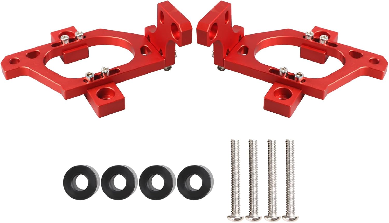 Red JL Hood Mount Pillar Cowl Mount 42inch Bar Light Mounting Brackets Compatible with Wrangler JL JLU 2018 2019 2020 2021 2022 2023 2024