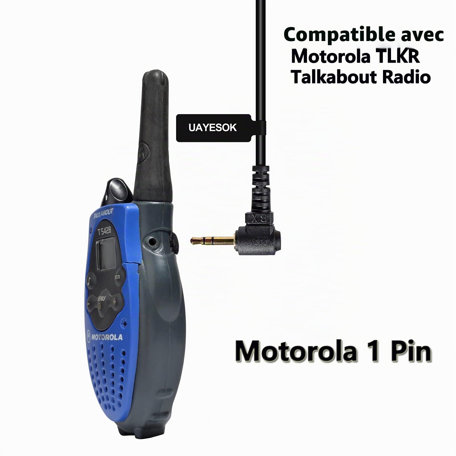 Oreillette pour talkie-walkie Motorola Talkabout TLKR T92 H20 PMR446 T60 T80 T82 XT180 Radio bidirectionnelle, 1 broche, prise jack 2,5 mm en forme de G, sécurité souple