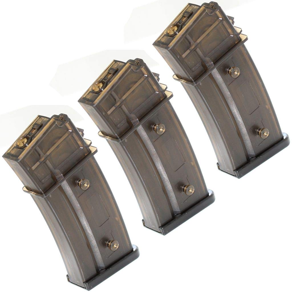 Airsoft Softair CYMA 3pcs 130rd Mid-Cap Mag Magazin Für G36 AEG Semi-Transparent Halbtransparent Braun