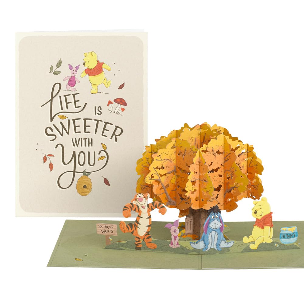Lovepop Disney's Winnie the Pooh Everyday Pop-Up Card for Her and Him - 3D Greeting Cards for Boys, Girls, Men, Women - Life Is Sweeter With You - 5"