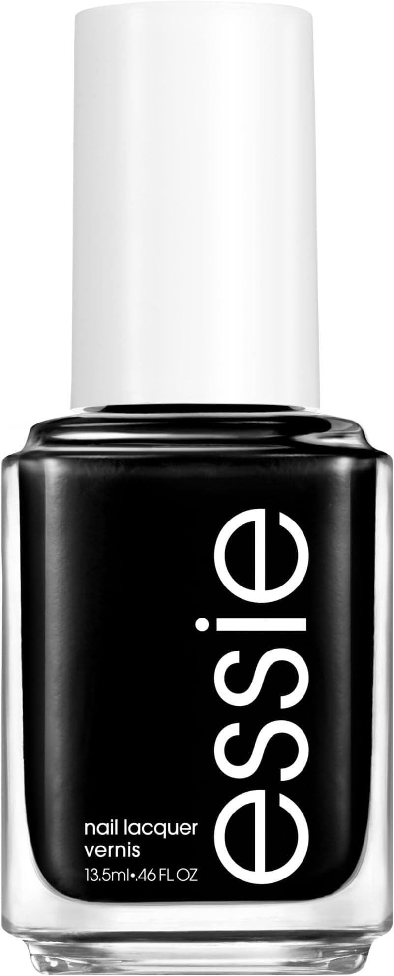 essie Salon-Quality Nail Polish, 8-Free Vegan, Jet Black, Licorice, 0.46 fl oz