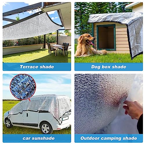 Schattennetz Auto, Alunetz Auto Hund, Schattennetz Auto Hund 85% Verdunkelungsstoff, Reflektierender Aluminium-Schirmstoff, Auto Sonnenschutz Hund, UV-Schutz-Sonnenschutz (4x6m)