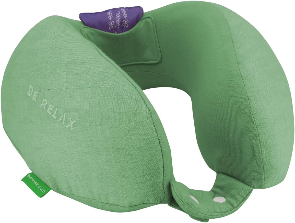 Be Relax Eco Friendly Wellness Travel Pillow New! Designed in Paris. (Green)