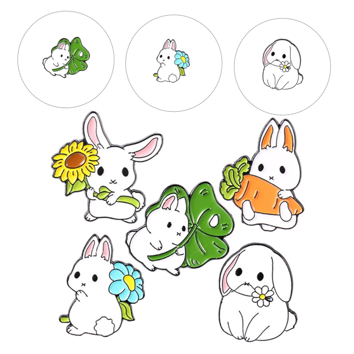 GALPADA 25pezzi Spilla Decorativa Forma Di Coniglio Kawaii Spille Cartoon Per Abbigliamento Cappelli e Borse Accessorio Unico e Adorabile Per Ogni Occasione