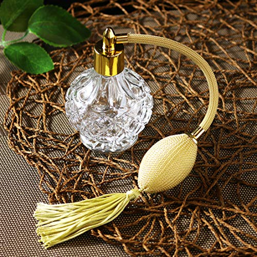 H&D HYALINE & DORA H&D Charming Clear Checked Carved Glass Empty Refillable Perfume Bottle with Spray Atomizer4