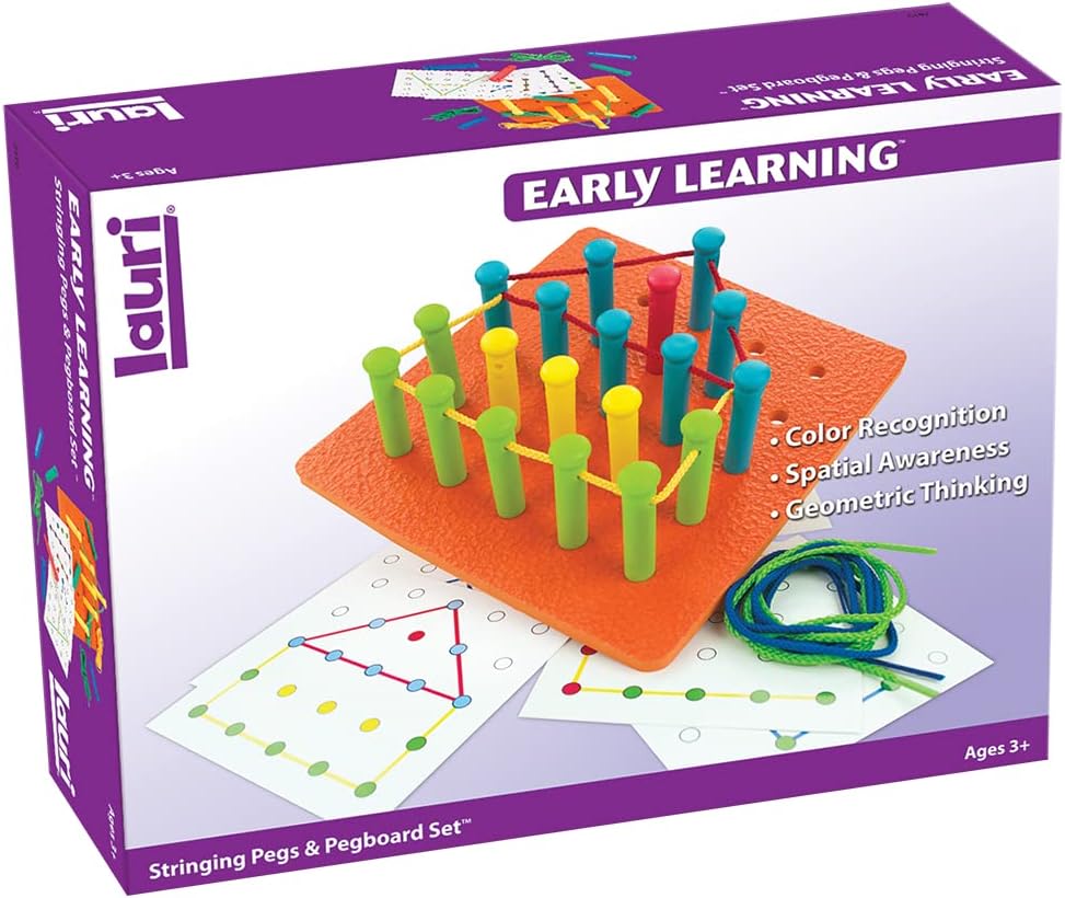 Lauri Toys Stringing Pegs and Pegboard Set Juguetes y