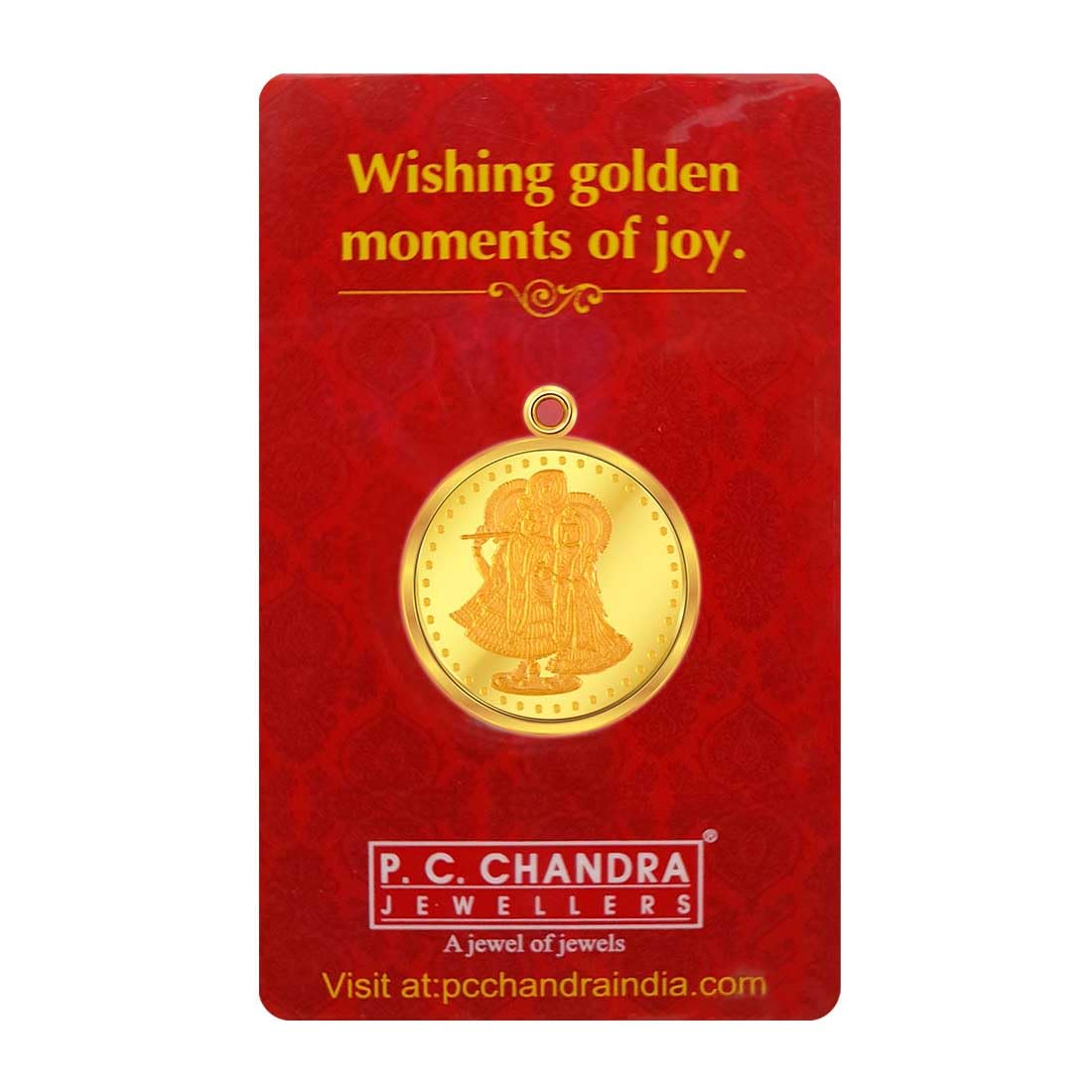 P.C Chandra Jewellers 24kt (995) Radha-Krishna Yellow Gold Coin Cum Pendant - 5 Gram