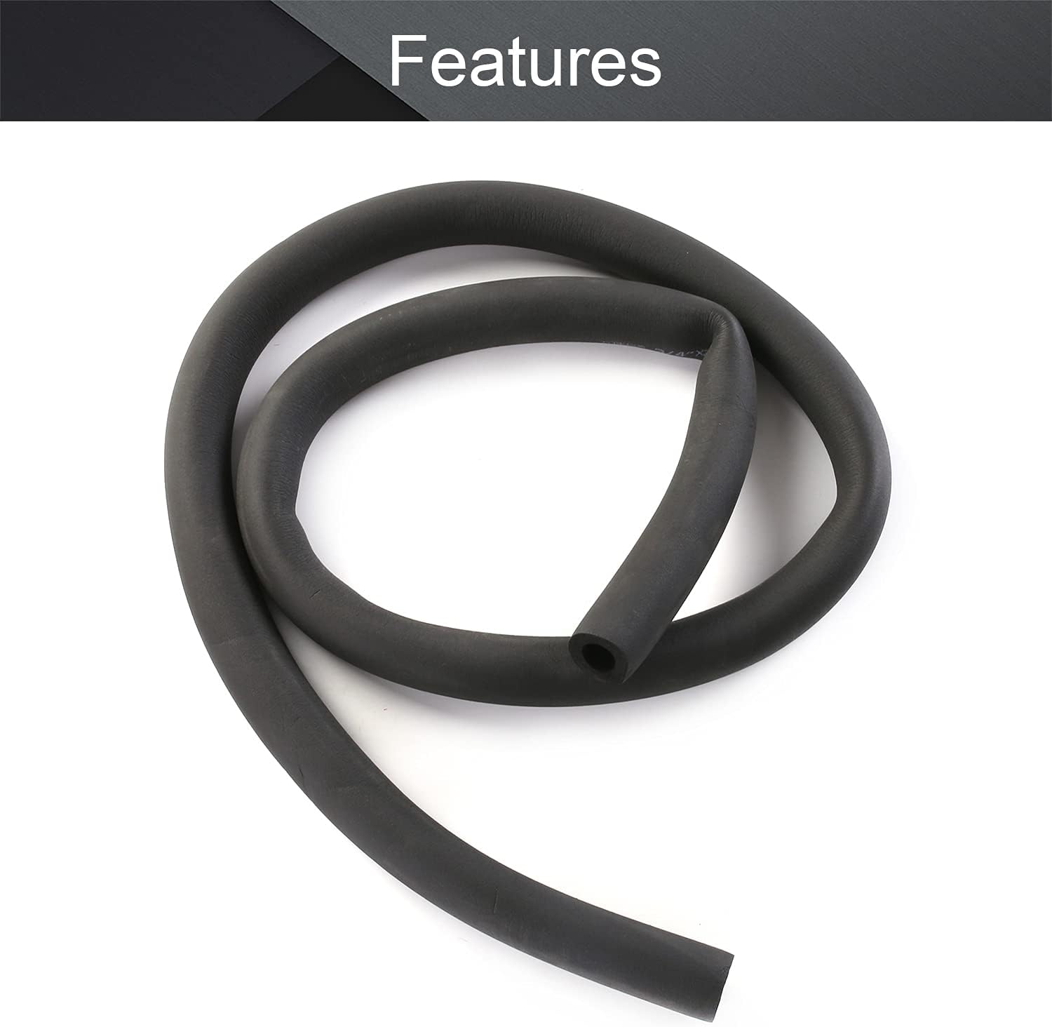 Othmro 1 PCS Foam Hose 0.74 inches x 0.35 inches(ID x TIK) Air Conditioner Heat Insulation Pipe Black 5.9 Foot Length