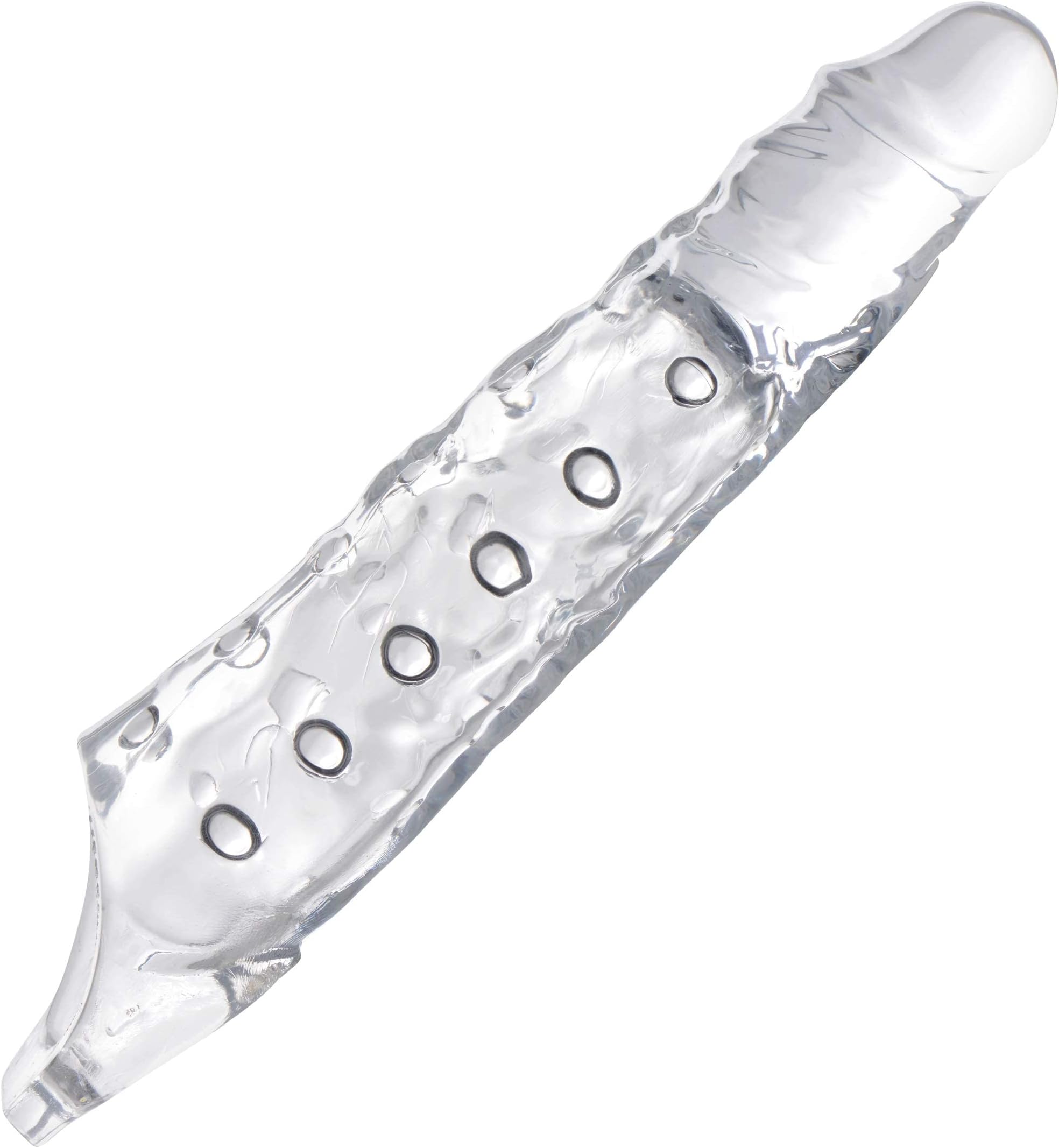 3 Inch Clear Extender Sleeve – Rubber Penis Extension, Cock Sleeve Enlarger, Adult Sex Toy for Men, 10.75" Length.