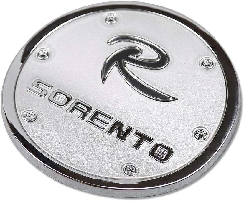 Fuel Gas Door Chrome Tap Tank Cover Trim Fit Kia Sorento 2013 2014 Black