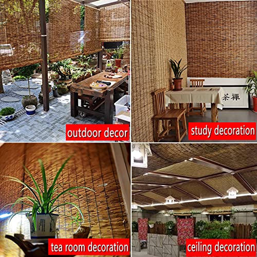 Cordless Reed Blinds For Windows,Bamboo Blinds For Windows,Bamboo Shades For Patio,Outdoor Cordless Natural Light Filtering Roller Sun Shade Hand Weave Privacy Screen Easy To Install #TOP4