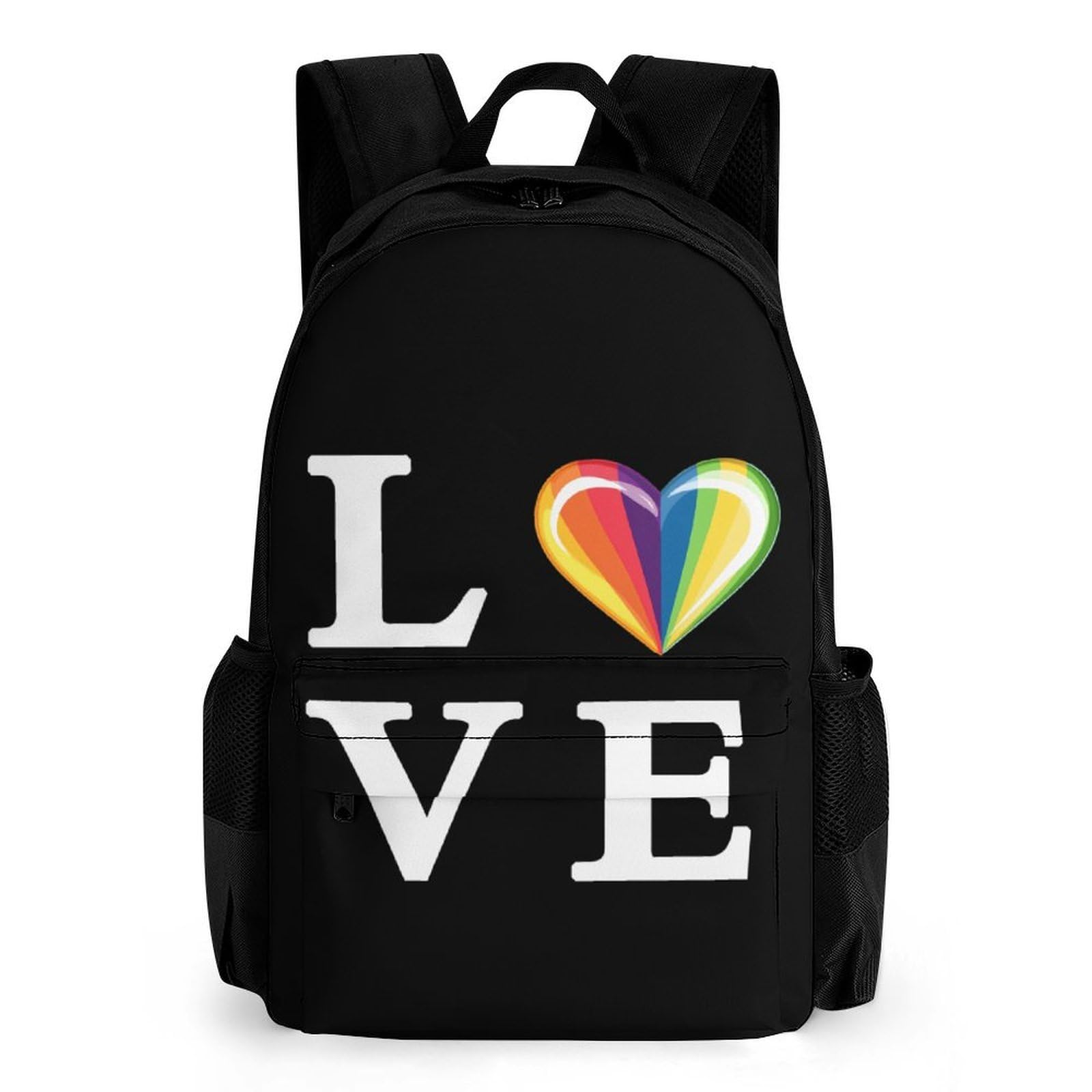 Love LGBT Rainbow Flag Travel Laptop Backpack Lightweight Business Computer Bag Gift for Men Women