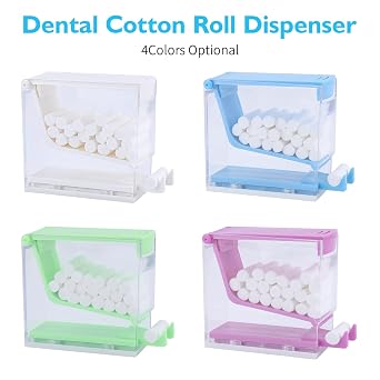 Dental Cotton Roll Dispenser Professional Cotton Roll Holder Organizer Hospital Home Use Cotton Roll Storage Box with Nonslip Base for Dental Lab Press-Out Type