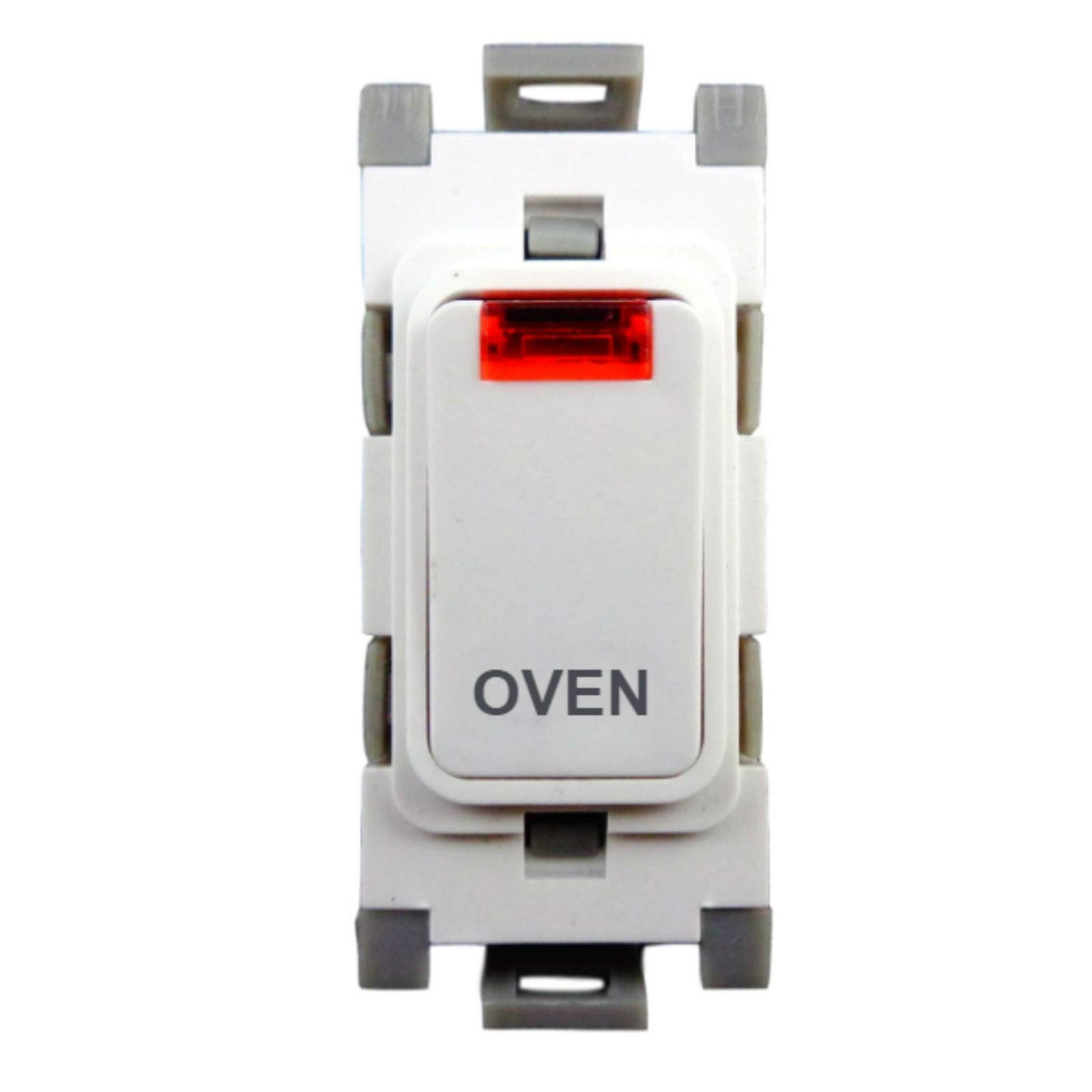 Deta G3571 Grid Switch 20 Amp Double Pole with Neon Marked 'Oven' (White)