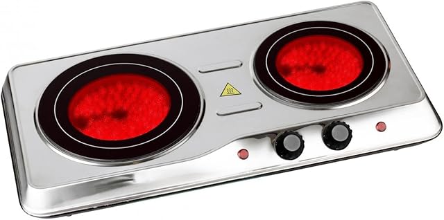 Oypla 2000W Ceramic Portable Infrared Electric Double Hot Plate Hob