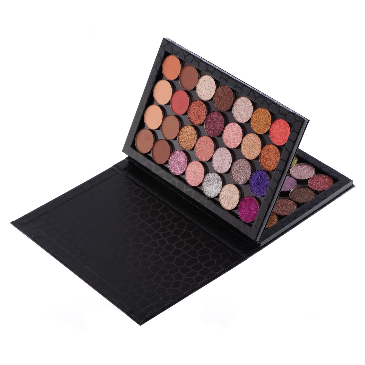 Allwon 2-Layer Book Shaped Magnetic Palette Large Empty Makeup Palette Storage Box for Eyeshadow Lipstick Blush Powder (Black)