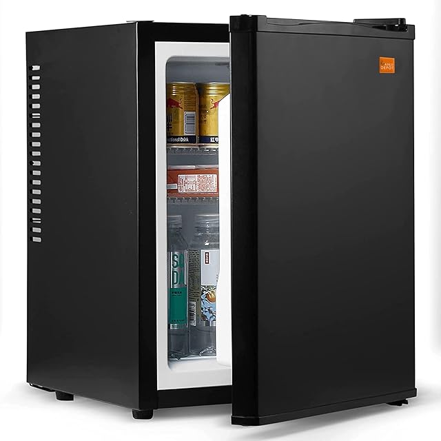 ANJI DEPOT Mini Wine/Drink/Beverage Cooler/Fridge, Built-In Thermostat, LED Light, Energy Class (40L)